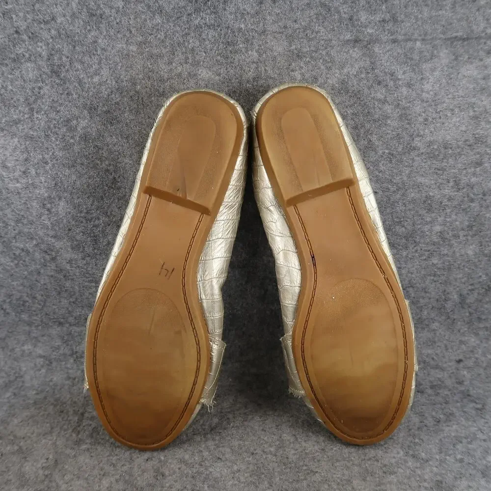 Rampage Shoes Womens 7.5 Loafer Flats Slip On Moc Toe Buckle Faux Croc Metallic